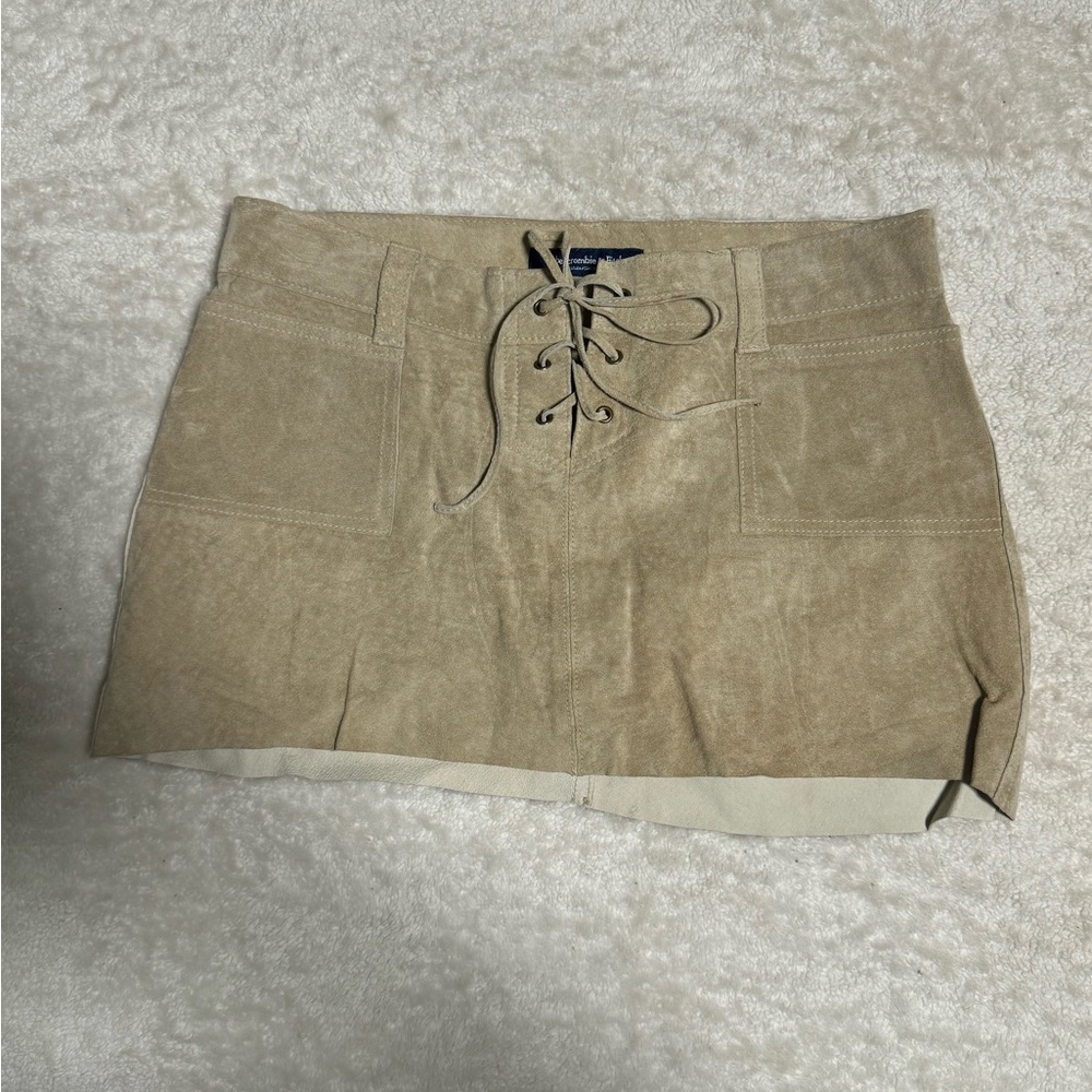 Abercrombie & Fitch Vintage Tan Leather Mini skirt